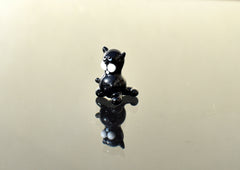 Lampwork Glass Black Cat Miniature, Whimsical Character