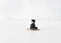 Lampwork Glass Black Cat Miniature, Whimsical Character