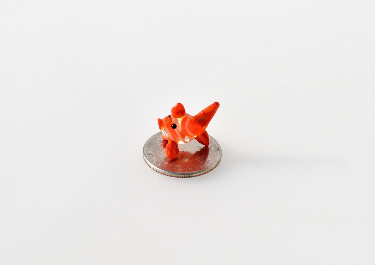 Handmade Glass Redfish Figurine: Whimsical Tropical Sculpture
