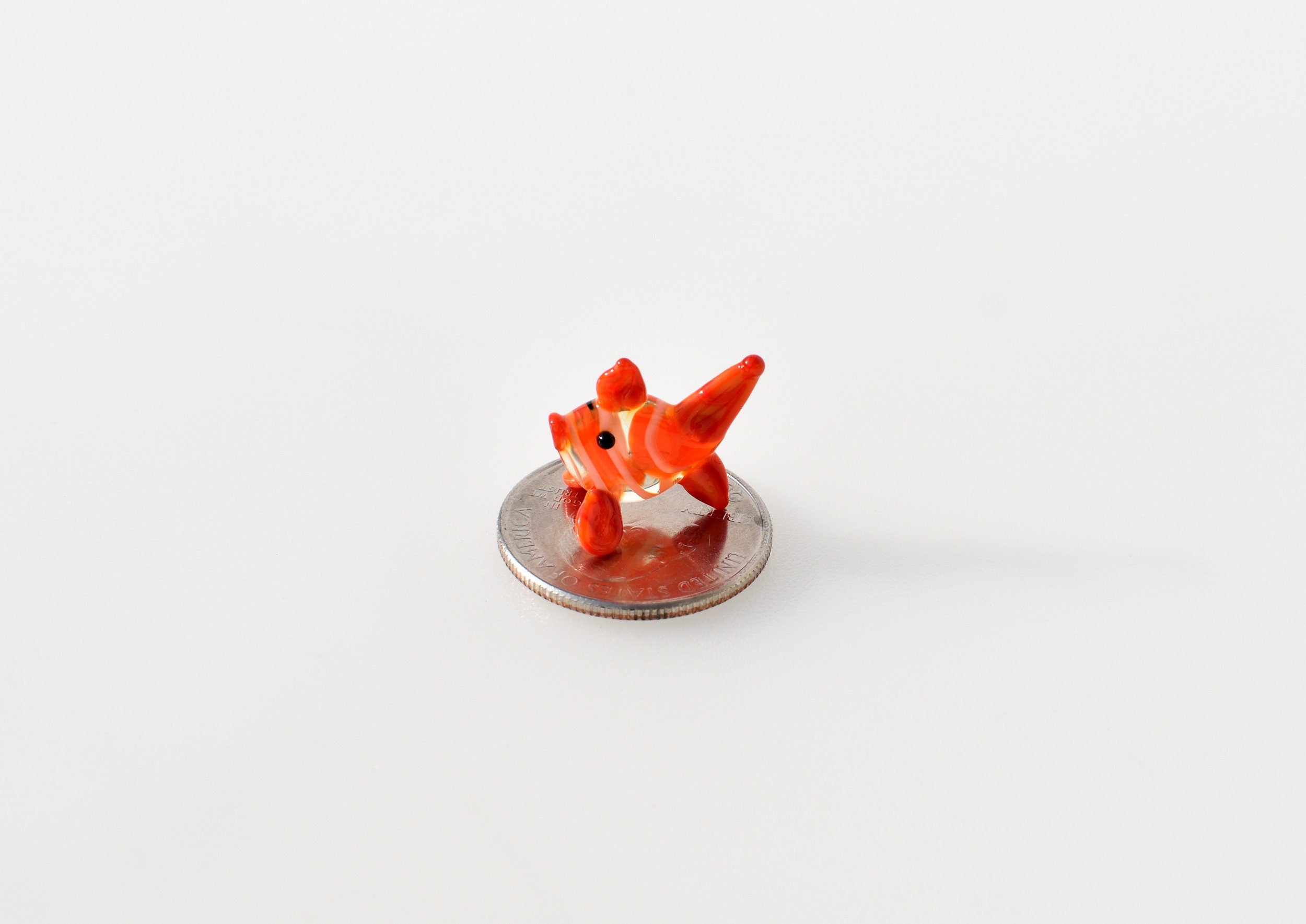 Handmade Glass Redfish Figurine: Whimsical Tropical Sculpture