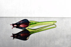 Handmade Purple Glass Tulip: Collectible Art Glass Sculpture