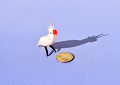 Hand Blown Glass Cockatoo Figurine: Whimsical Parrot Sculpture