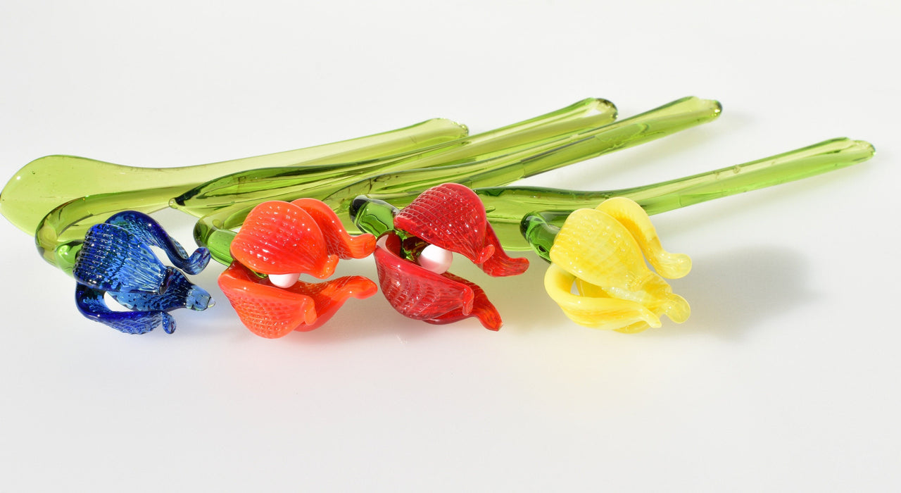 Glass Flower Bouquet - Hand Blown Glass Flowers - Mothers day Gift for Her