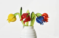 Glass Flower Bouquet - Hand Blown Glass Flowers - Mothers day Gift for Her
