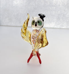 Glass Owl - Hand Blown Glass Animal - Graduation Gift