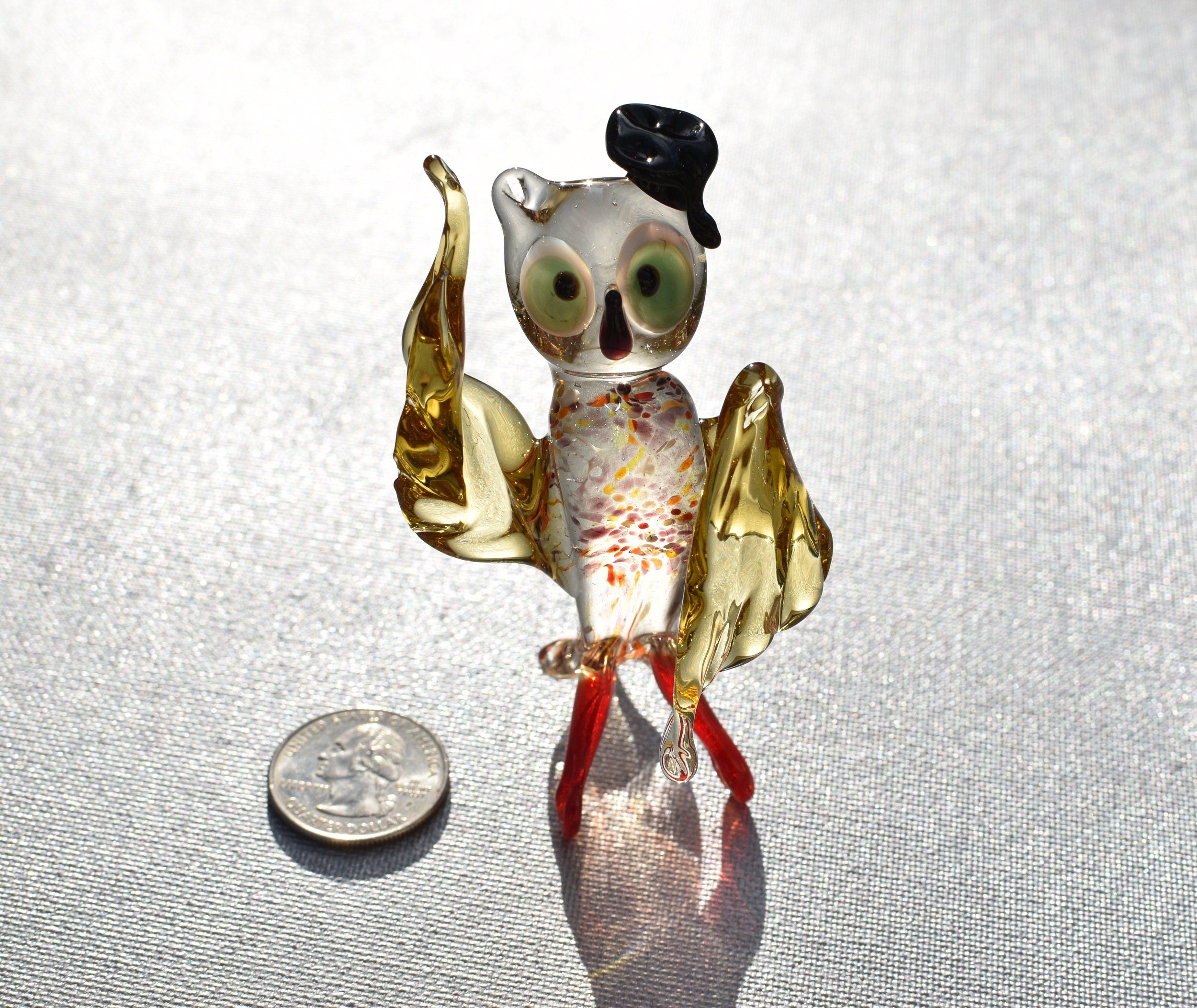 Glass Owl - Hand Blown Glass Animal - Graduation Gift