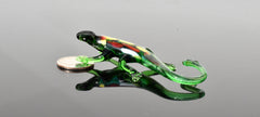 Hand Blown Glass Lizard Figurine: Realistic Reptile Sculpture