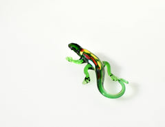 Hand Blown Glass Lizard Figurine: Realistic Reptile Sculpture