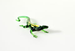 Hand Blown Glass Lizard Figurine: Realistic Reptile Sculpture