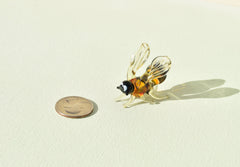 Bee Gifts, Tiny Glass Animals, Bumble Bee, Honey Bee, Mini Glass Animals, Glass Figures, Bee Decor, Glass Bee, Miniature Glass, Art