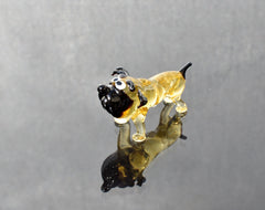 Handmade Glass Bulldog Figurine: Whimsical Art Glass Sculpture