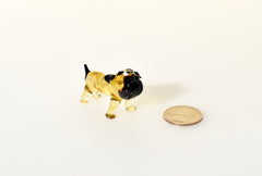 Handmade Glass Bulldog Figurine: Whimsical Art Glass Sculpture