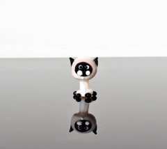 Tiny Glass Animals, Siamese Cat, Mini Glass Animals, Siamese Cat Figurine, Siamese Cat Gifts, Siamese Cat Art, Glass Cat, Glass Sculpture