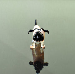 Handmade Glass Bulldog Figurine: Whimsical Art Glass Sculpture