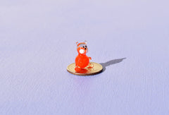 Tiny Lampwork Glass Cat Figurine: Whimsical Miniature