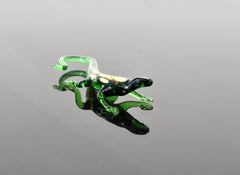Hand Blown Glass Lizard Figurine: Realistic Reptile Sculpture
