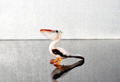 Handmade Glass Bird Figurine, Pelican Art, Mini Glass Animals, Glass Bird, Bird Gifts, Bird Figurines, Bird Decor, Glass Sculpture, Pelican