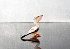 Handmade Glass Pelican Figurine: Whimsical Art Glass Sculpture, 3.5"