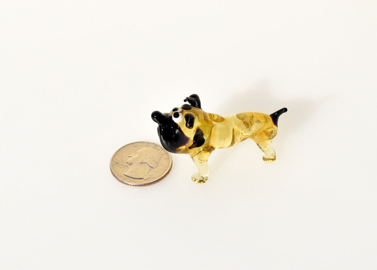 English Bulldog Figurine, Glass Dog Memorial Gift, English Bulldog Gifts, Blown Glass Animals, Bulldog Decor, Small Dog Statue