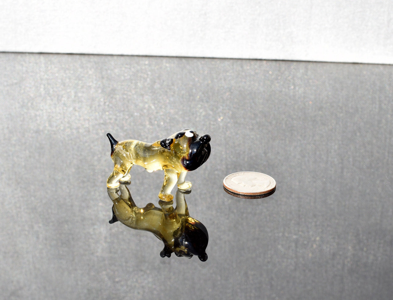 English Bulldog Figurine, Glass Dog Memorial Gift, English Bulldog Gifts, Blown Glass Animals, Bulldog Decor, Small Dog Statue