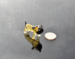 Handmade Glass Bulldog Figurine: Whimsical Art Glass Sculpture