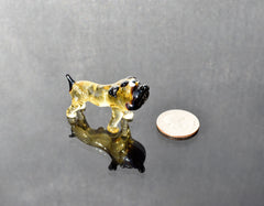 Handmade Glass Bulldog Figurine: Whimsical Art Glass Sculpture