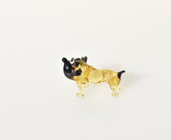 Handmade Glass Bulldog Figurine: Whimsical Art Glass Sculpture