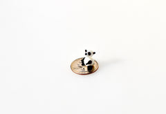 Tiny Glass Panda: Lampwork Miniature Figurine