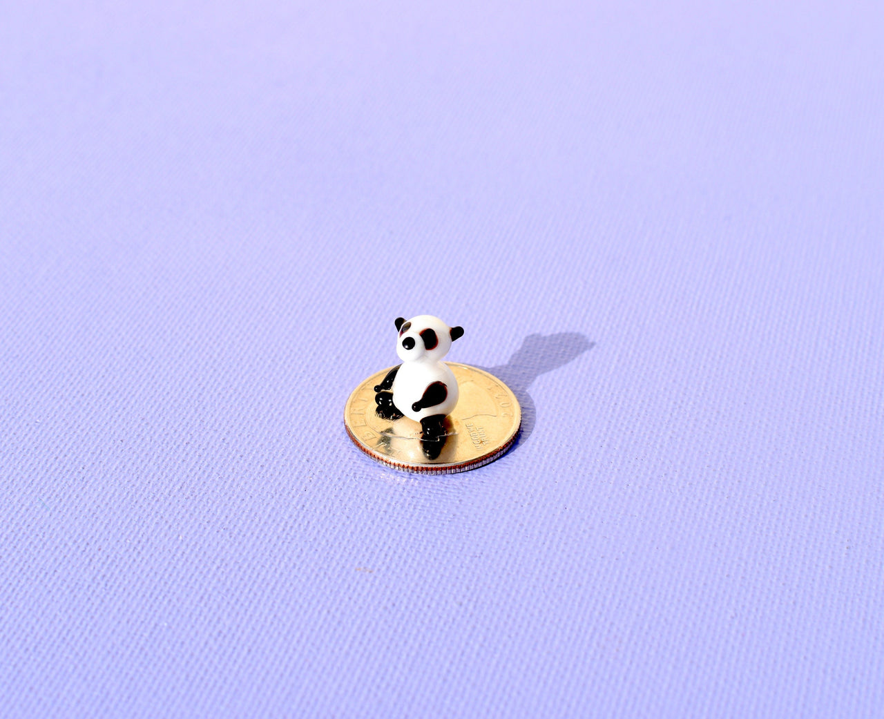 Tiny Glass Panda: Lampwork Miniature Figurine