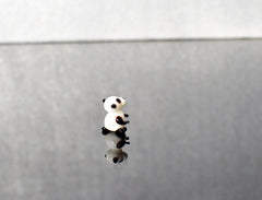Tiny Glass Panda: Lampwork Miniature Figurine