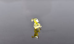 Tiny Clear Yellow Glass Dog Figurine: Lampwork Miniature