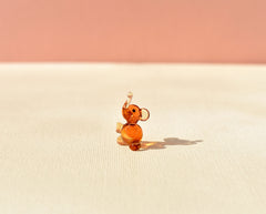 Tiny Honey Glass Elephant: Lampwork Miniature Figurine