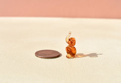 Tiny Honey Glass Elephant: Lampwork Miniature Figurine