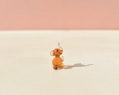 Tiny Honey Glass Elephant: Lampwork Miniature Figurine