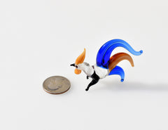 Handmade Glass Rooster Figurine: Colorful Whimsical Sculpture