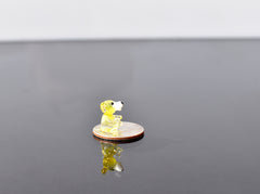 Tiny Clear Yellow Glass Dog Figurine: Lampwork Miniature