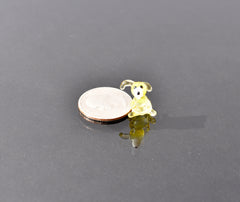 Tiny Clear Yellow Glass Dog Figurine: Lampwork Miniature