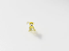 Tiny Clear Yellow Glass Dog Figurine: Lampwork Miniature