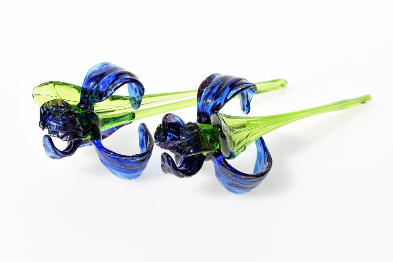 Iris, Glass Flowers, Glass Iris, Mini Glass Flower Bouquet, Glass Birth Month Flower, Forever Flowers, Spring Decor Art, Mothers Day Gifts