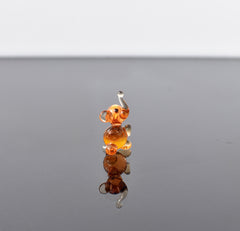 Tiny Honey Glass Elephant: Lampwork Miniature Figurine