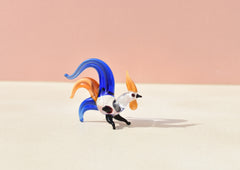 Handmade Glass Rooster Figurine: Colorful Whimsical Sculpture