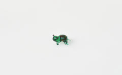 Handmade Green Glass Frog Figurine: Whimsical Miniature Sculpture