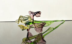 Handmade Glass Iris Flower Sculpture: Purple & Gold, Weatherproof Decor