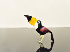 Toucan, Gift for Bird Lovers, Glass Toucan Sculpture Art, Blown Glass Bird, Glass Bird Decor, Bird Figurine, Tropical Jungle Decor Bird Art
