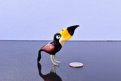 Handmade Glass Toucan Figurine: Whimsical Bird Sculpture, 3.5 inch