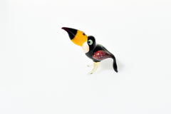 Handmade Glass Toucan Figurine: Whimsical Bird Sculpture, 3.5 inch