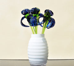 Iris, Glass Flowers, Glass Iris, Mini Glass Flower Bouquet, Glass Birth Month Flower, Forever Flowers, Spring Decor Art, Mothers Day Gifts