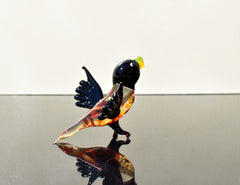 Orange Bird, Glass Bird Sculpture, Blown Glass Parrot Figurine, Gift for Bird Lovers, Parrot Statue, Bird Lover Gifts, Parrot Decor Art