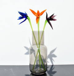 Handmade Glass Bird of Paradise Bouquet: Colorful Floral Sculpture
