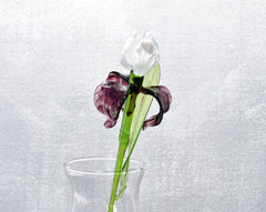 Glass Iris - Glass Flowers Bouquet - Purple Blown Glass Flowers - Handmade Glass Flowers - Christmas Home Decor Gift for Her
